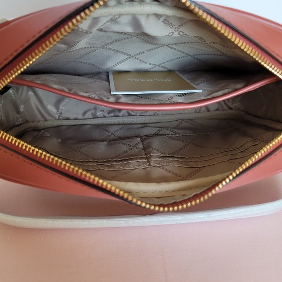 MICHAEL KORS Signature Logo Jet Set Charm Large East West Crossbody-Cinnamon⭐ - Picture 13 of 16